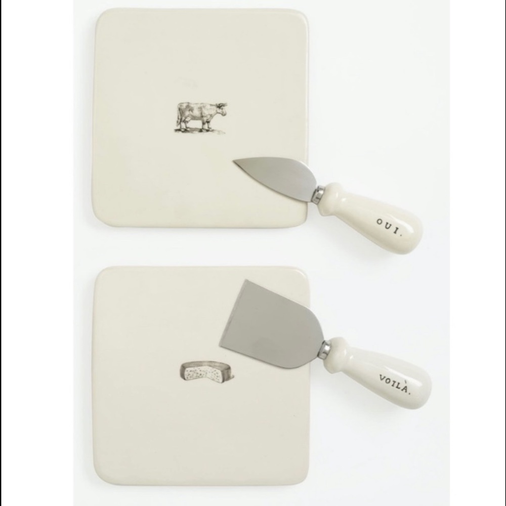 RAE DUNN set of plates and knives